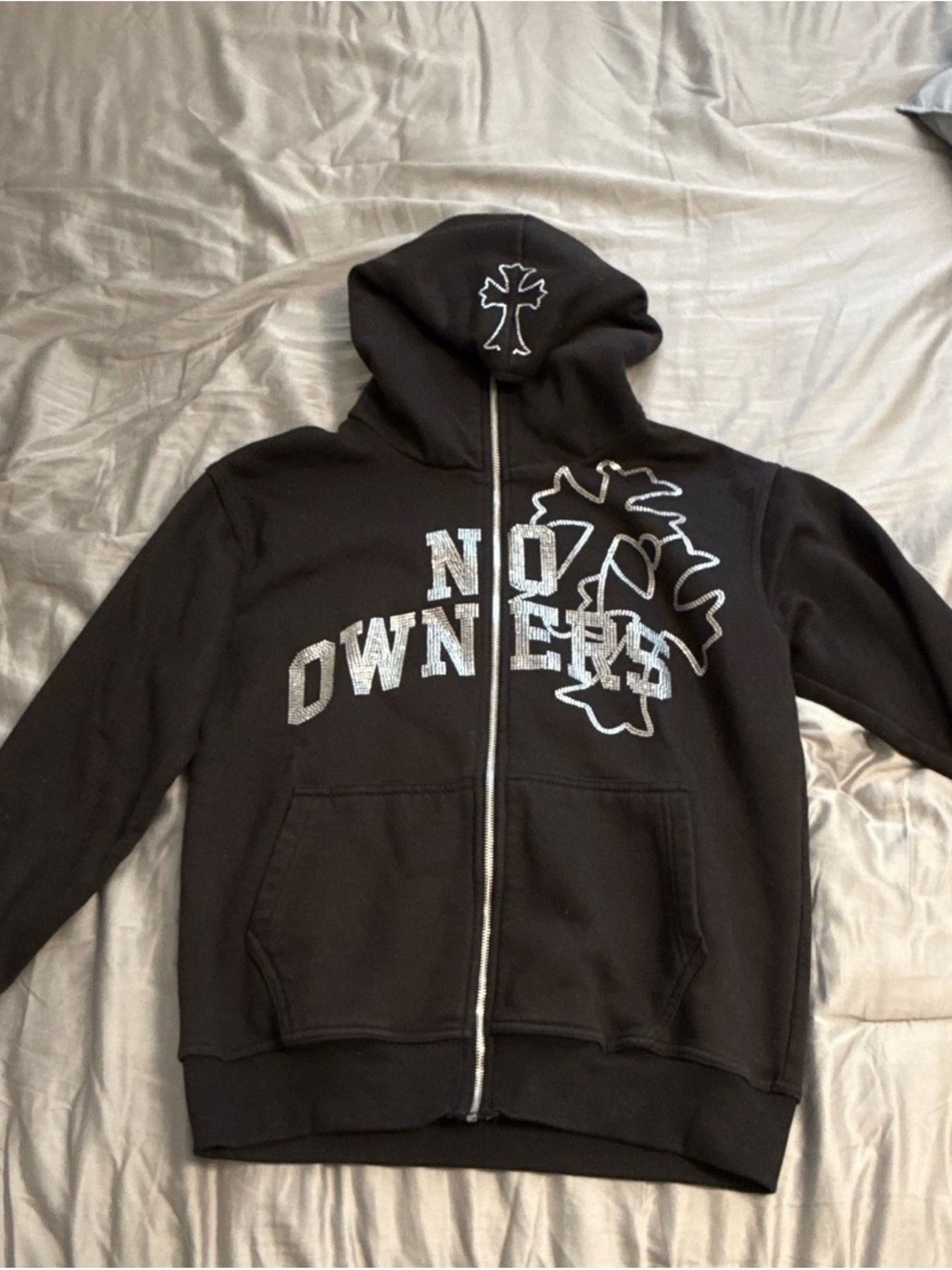 No Owners Black Zip-Up Hoodie